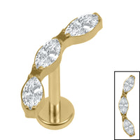 Gold Titanium Internally Threaded Labrets 1.2mm - River