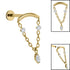 Titanium Internally Threaded Labrets 1.2mm - Titanium Brooke Marquise Jewel