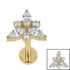 Gold Titanium Internally Threaded Labrets 1.2mm - Marquise Eden