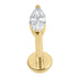Titanium Internally Threaded Labrets 1.2mm - Single Jewelled Marquise