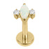 Gold Titanium Internally Threaded Labrets 1.2mm - Marquise Zofia