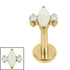 Gold Titanium Internally Threaded Labrets 1.2mm - Marquise Zofia