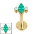 Gold Titanium Internally Threaded Labrets 1.2mm - Marquise Zofia