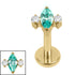 Gold Titanium Internally Threaded Labrets 1.2mm - Marquise Zofia