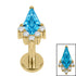 Gold Titanium Internally Threaded Labrets 1.2mm -Titanium Internal Claw Set Elara Jewelled Kite Top