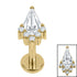 Gold Titanium Internally Threaded Labrets 1.2mm -Titanium Internal Claw Set Elara Jewelled Kite Top