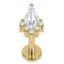 Gold Titanium Internally Threaded Labrets 1.2mm - Claw Set Elara Jewelled Kite