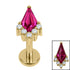 Gold Titanium Internally Threaded Labrets 1.2mm -Titanium Internal Claw Set Elara Jewelled Kite Top