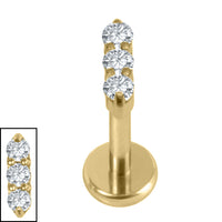 Gold Titanium Internally Threaded Labrets 1.2mm - Nexus Trio