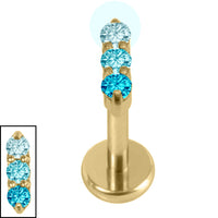 Gold Titanium Internally Threaded Labrets 1.2mm - Nexus Trio