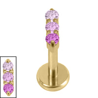 Gold Titanium Internally Threaded Labrets 1.2mm - Nexus Trio