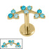 Gold Titanium Internally Threaded Labrets 1.2mm - Sakura Blossom Flower Curve