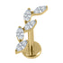 Gold Titanium Internally Threaded Labrets 1.2mm - Marquise Skyfall