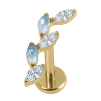 Gold Titanium Internally Threaded Labrets 1.2mm - Marquise Skyfall