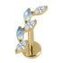 Gold Titanium Internally Threaded Labrets 1.2mm - Marquise Skyfall