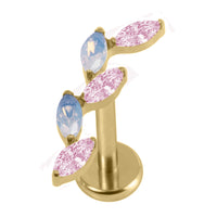 Gold Titanium Internally Threaded Labrets 1.2mm - Marquise Skyfall