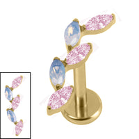 Gold Titanium Internally Threaded Labrets 1.2mm - Marquise Skyfall