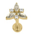 Gold Titanium Internally Threaded Labrets 1.2mm - Marquise Eden