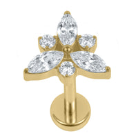 Gold Titanium Internally Threaded Labrets 1.2mm - Marquise Eden