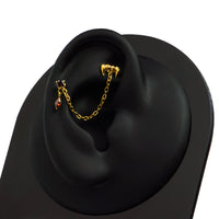 Titanium Internal Thread Labrets 1.2mm - Vampire Fangs VS Jewelled Solitaire with Marquise Drop Halloween Chain Pack