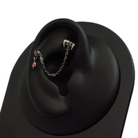 Titanium Internal Thread Labrets 1.2mm - Vampire Fangs VS Jewelled Solitaire with Marquise Drop Halloween Chain Pack
