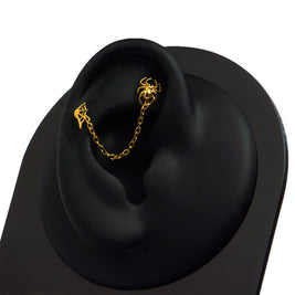 Gold Titanium Internal Thread Labrets 1.2mm - Kaiko Spider Halloween Chain Pack