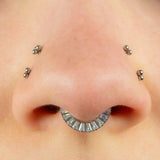 Titanium Halo Baguette Hinged Clicker Ring