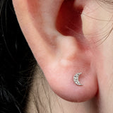 Titanium Internal Hammered Crescent Moon Top