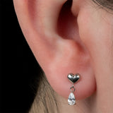 Titanium Internal Heart with Teardrop Jewel Top