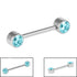 Titanium Internal Thread Double Jewelled Nipple Bar - Front Facing Jewelled Disks