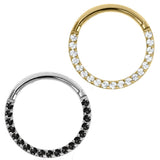 Titanium Pave Set Jewelled Eternity Hinged Clicker Ring