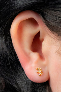 Titanium Internally Threaded Labrets 1.2mm - Gold Titanium Claw Set 3 CZ Jewel Marquise Fan