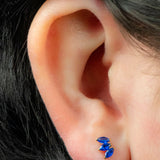 Titanium Claw Set 3 CZ Jewel Marquise Fan for Internal Thread shafts in 1.2mm