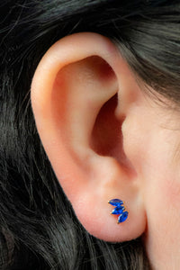 Titanium Internally Threaded Labrets 1.2mm - Gold Titanium Claw Set 3 CZ Jewel Marquise Fan