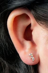 Titanium Internally Threaded Labrets 1.2mm - Titanium Claw Set 3 Jewel Climbing Marquise Fan