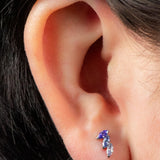 Titanium Internally Threaded Labrets 1.2mm - Titanium Claw Set 3 Jewel Climbing Marquise Fan