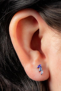 Titanium Internally Threaded Labrets 1.2mm - Titanium Claw Set 3 Jewel Climbing Marquise Fan