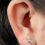 Titanium Internally Threaded Labrets 1.2mm - 3 Sisters Jewelled Stars