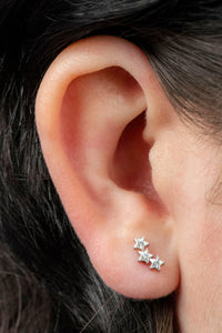 Titanium Internally Threaded Labrets 1.2mm - 3 Sisters Jewelled Stars