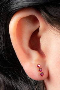 Gold Titanium Internally Threaded Labrets 1.2mm - 3 of Hearts