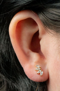 Titanium Claw Set 4 CZ Jewel Marquise Fan for Internal Thread shafts in 1.2mm