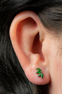 Titanium Internally Threaded Labrets 1.2mm - Titanium Claw Set 4 CZ Jewel Marquise Fan