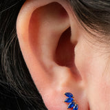 Titanium Claw Set 4 CZ Jewel Marquise Fan for Internal Thread shafts in 1.2mm