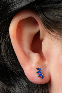 Titanium Claw Set 4 CZ Jewel Marquise Fan for Internal Thread shafts in 1.2mm
