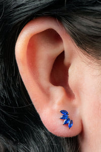 Titanium Internally Threaded Labrets 1.2mm - Titanium Claw Set 4 CZ Jewel Marquise Fan