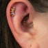 Titanium Internally Threaded Labrets 1.2mm - Gold Titanium Claw Set 5 CZ Jewel Marquise Fan