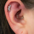 Titanium Claw Set 5 CZ Jewel Marquise Fan for Internal Thread shafts in 1.2mm