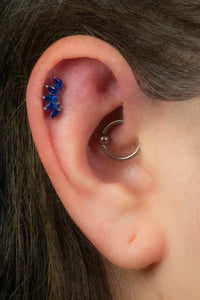 Titanium Claw Set 5 CZ Jewel Marquise Fan for Internal Thread shafts in 1.2mm