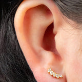Titanium Internally Threaded Labrets 1.2mm - Titanium Claw Set 5 Jewel Climbing Marquise Fan