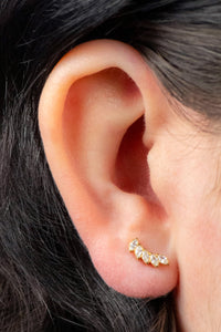 Titanium Internally Threaded Labrets 1.2mm - Titanium Claw Set 5 Jewel Climbing Marquise Fan